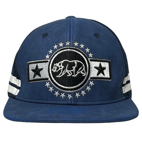 Blue Black Embroidered Cali Bear Adjustable Baseball Cap Adult One Size - Picture 1 of 6